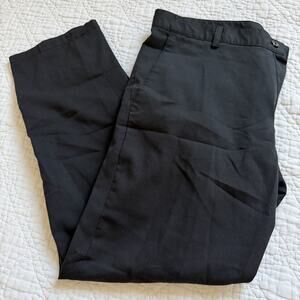 Done Korean Flat Front Straight Leg Stretch Trousers Black Size L